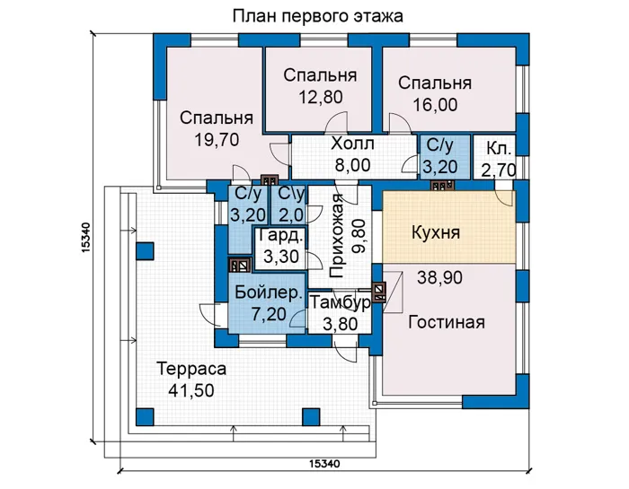 Проект кирпичного дома 49-18 ...