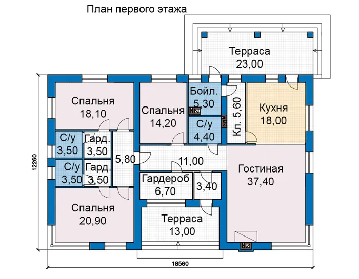 Проект кирпичного дома 49-12 ...