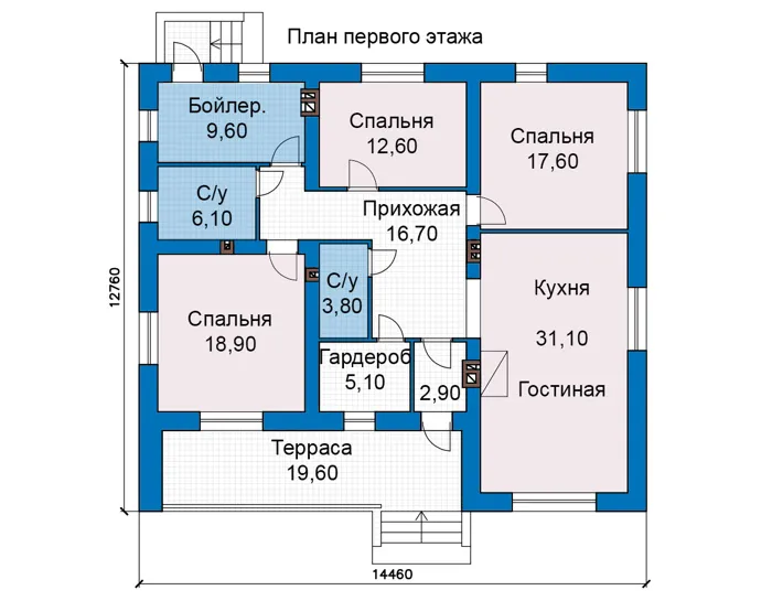 Проект кирпичного дома 49-10 ...